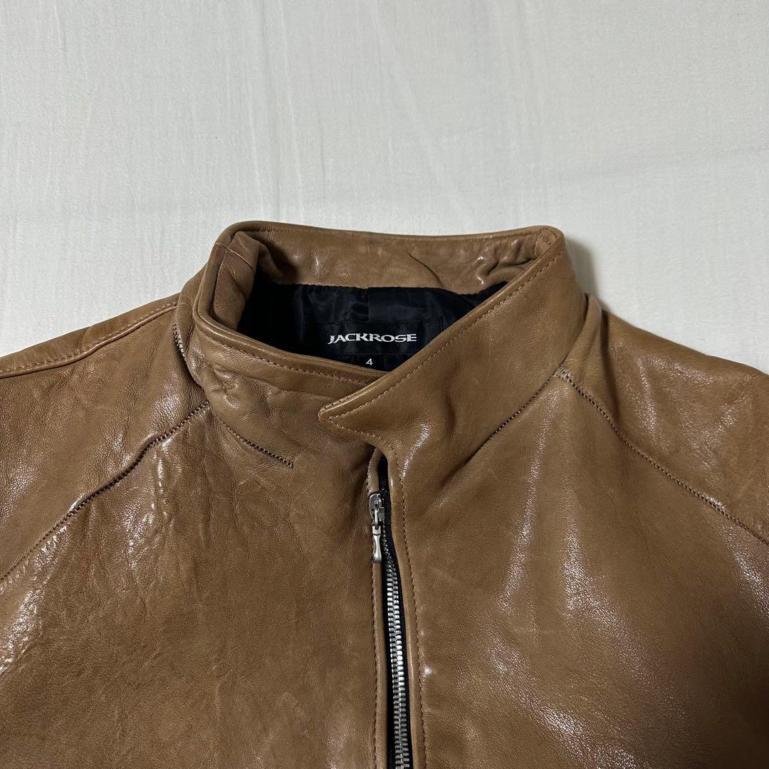 極上 21AW JACK ROSE ダイヤステッチ ラムレザー ライダース