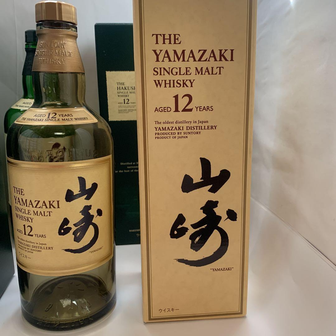 サントリーウイスキー白州12年.3本山崎12年1本空瓶