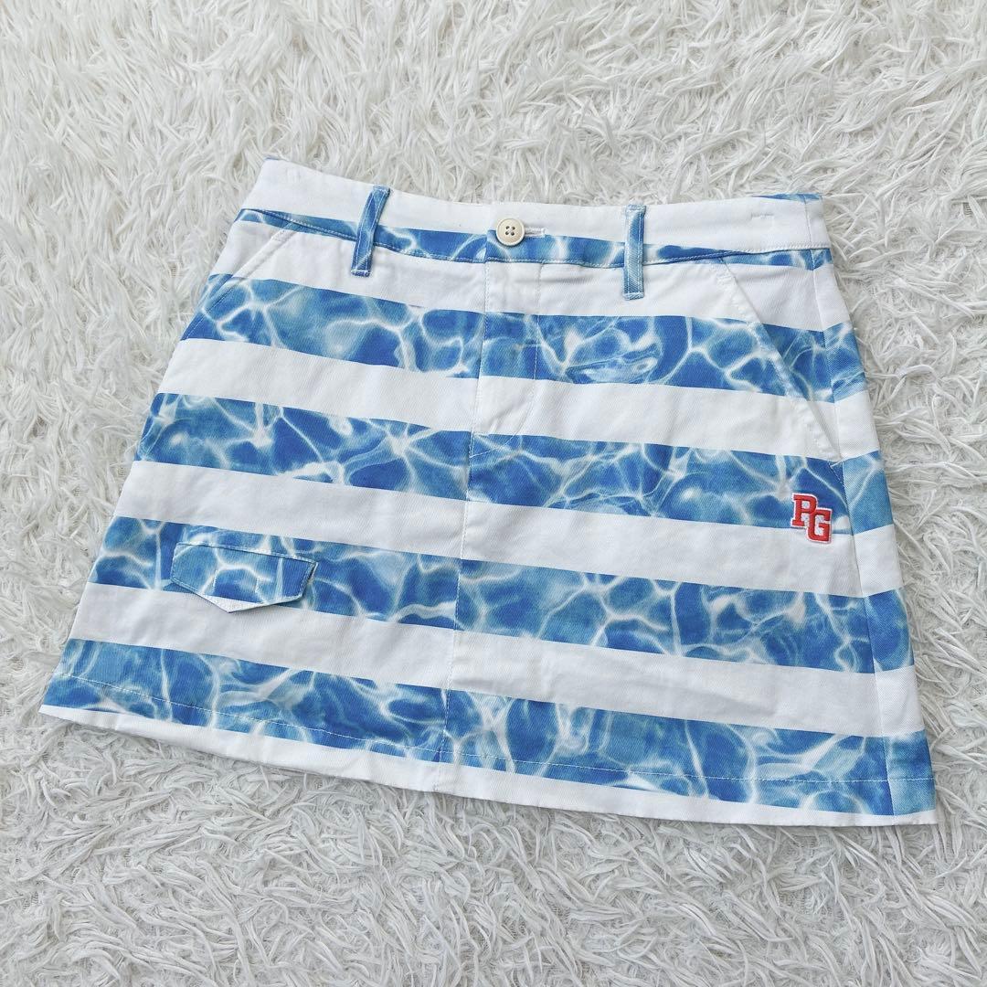 パーリーゲイツ ゴルフセット ボタンロゴ刺繍 ポロシャツ スカート ストライプ
