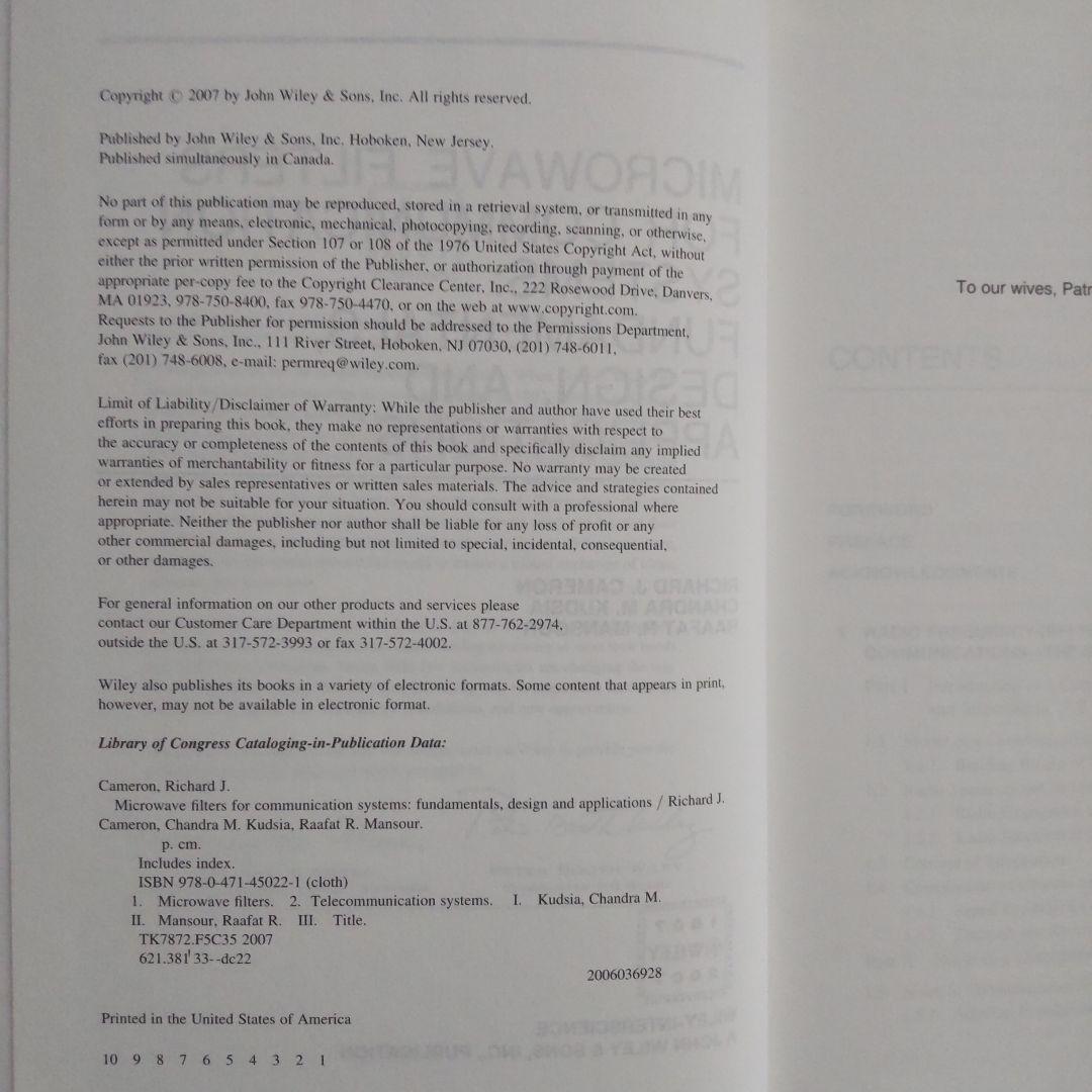 洋書 Microwave Filters for Communication