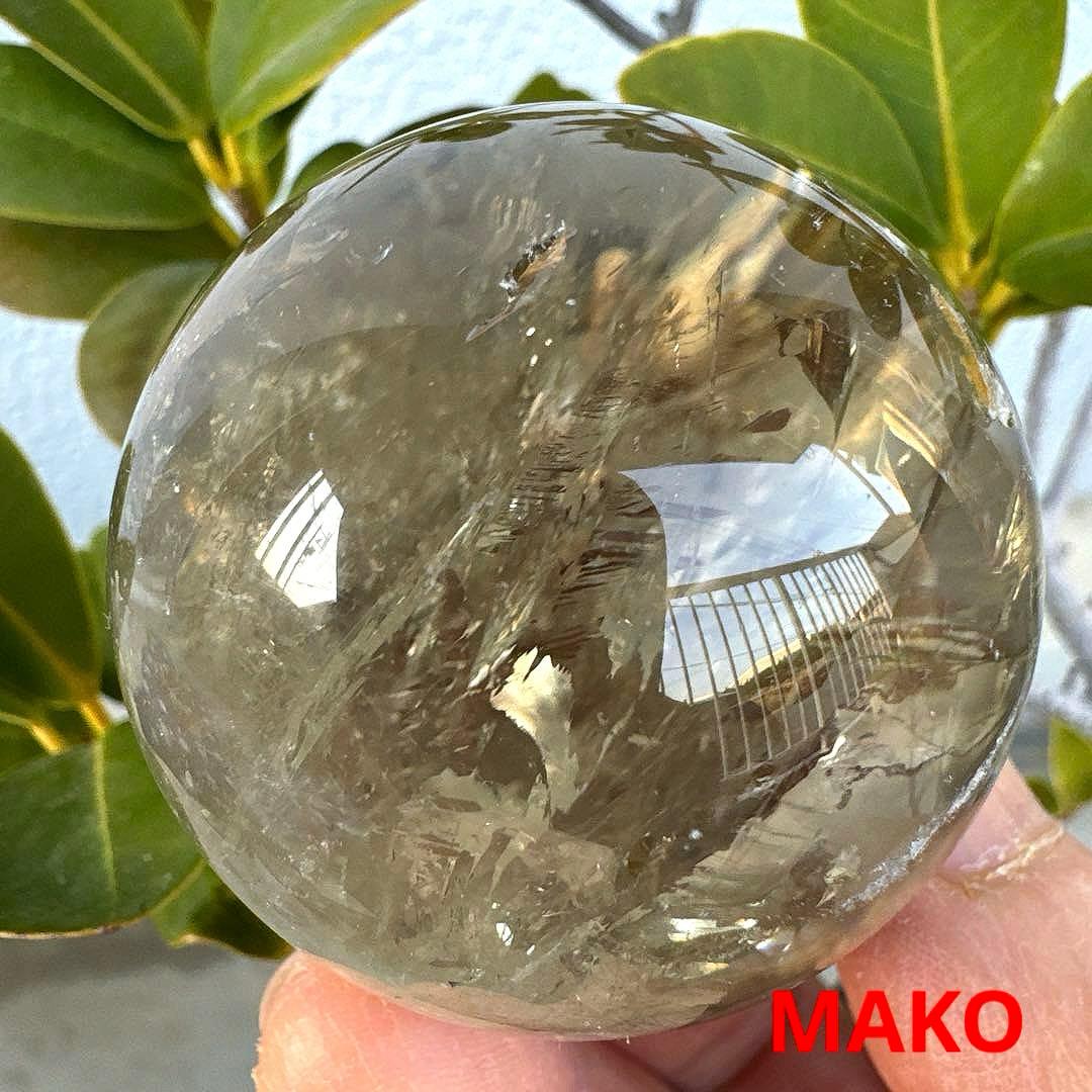 M1932☆シトリンクォーツ丸玉51mm☆天然石　原石☆N51016-B