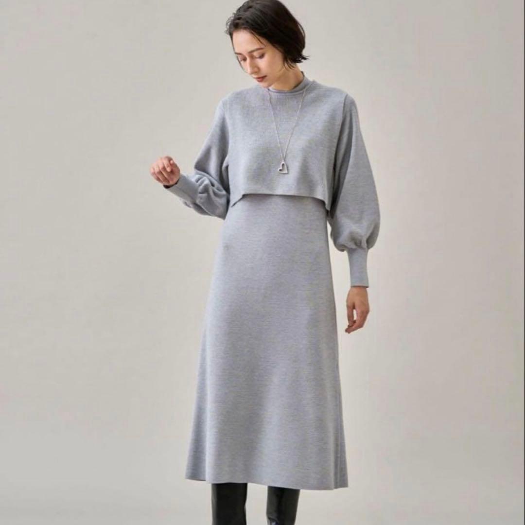 【美品✨】ANAYI メリノウールアンサンブルニット ワンピース 36