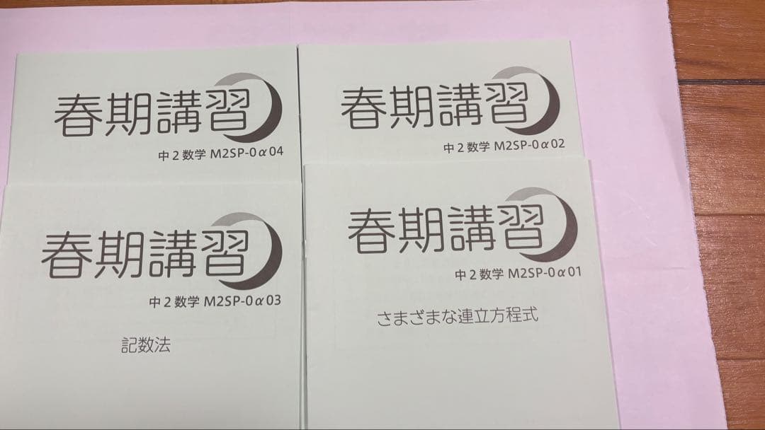 【SAPIX中学部】中２数学　MAIN SAPIX・春期講習・夏期講習・冬期講習