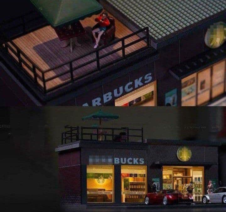 ★限定品★◉1/64サイズジオラマ【STARBUCKS　COFFEECAFE】