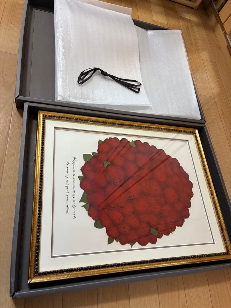 赤い花束 フレーム付き　バラ108本　薔薇　押し花　花　額縁　絵画　ブーケ