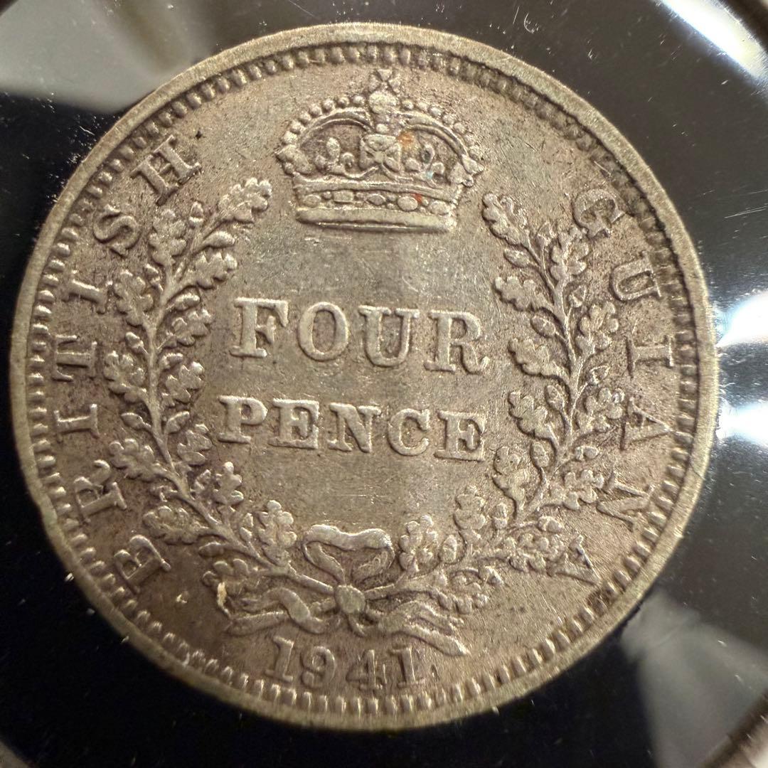 f*i様 No.69 アンティーク 銀貨 ギアナ イギリス領 4ペンス 1940