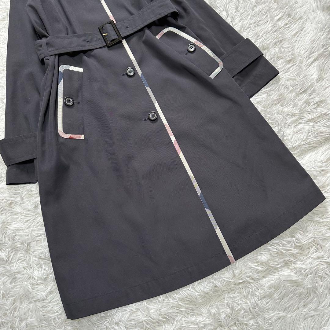 【美品】ブルーレーベル ステンカラーコート 春コート 通勤 ネイビー 38 現行