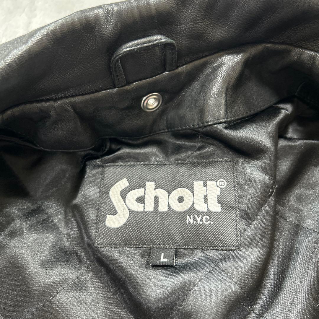 【未使用L】 SCHOTT ショット ダブルスレザージャケット 羊革 ラム