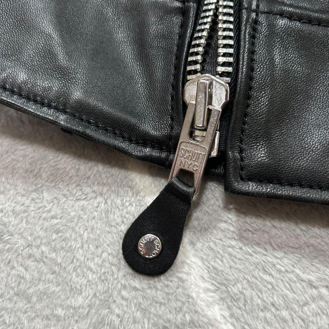 【未使用L】 SCHOTT ショット ダブルスレザージャケット 羊革 ラム