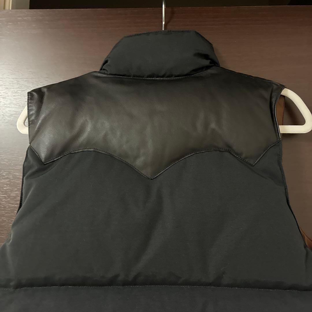 ヒューストン　HOUSTON ダウンベストブラック　黒　M 美品　羊革