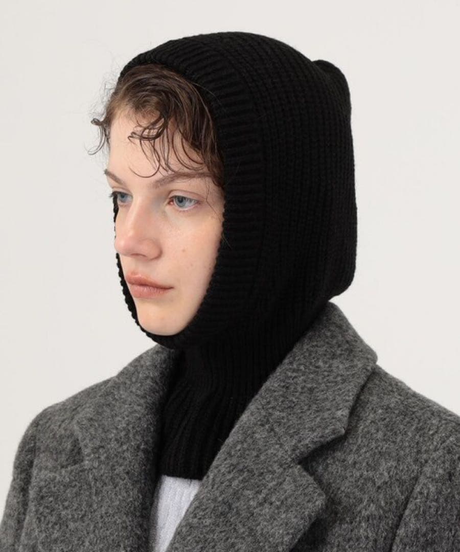 【新品】lemaire hood バラクラバ　ニット　フード　黒　Sサイズ
