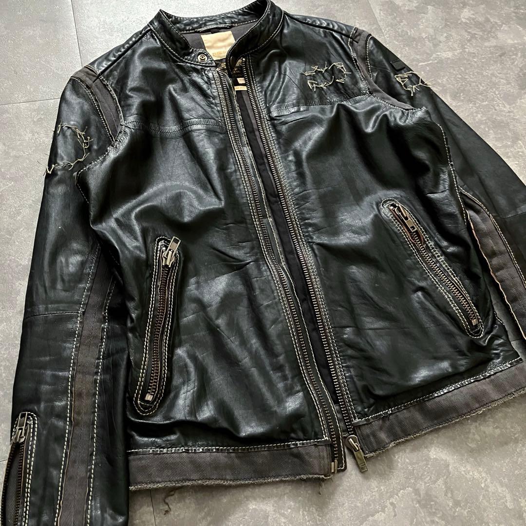 00s diesel lamb leather riders jkt Y2K短丈