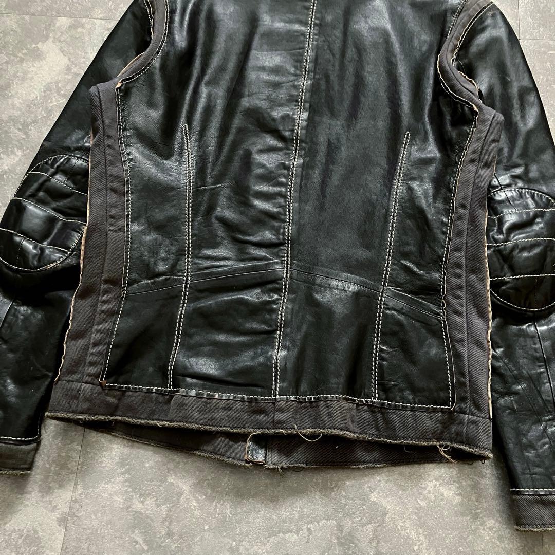 00s diesel lamb leather riders jkt Y2K短丈