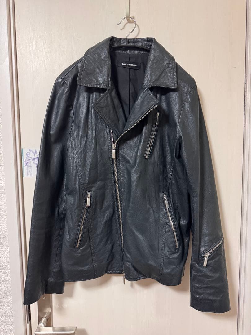 JACKROSE ブラックレザーダブルライダースジャケット