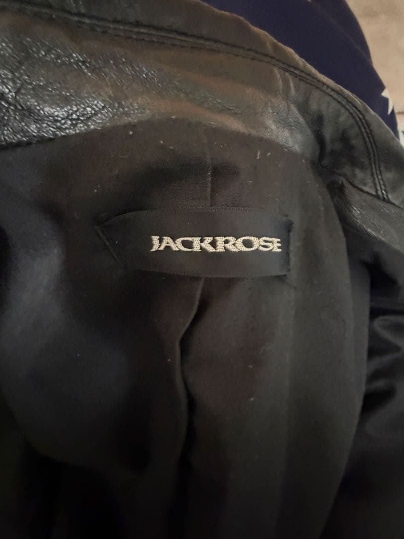 JACKROSE ブラックレザーダブルライダースジャケット