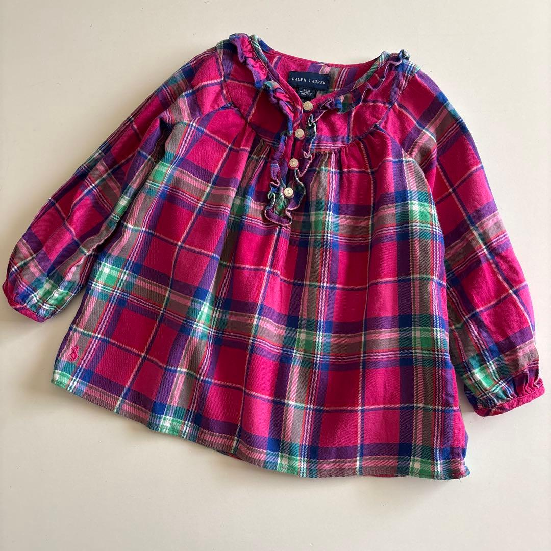 3点専用！ラルフローレン　長袖　チェック　フレア　シャツ　チュニック 女の子