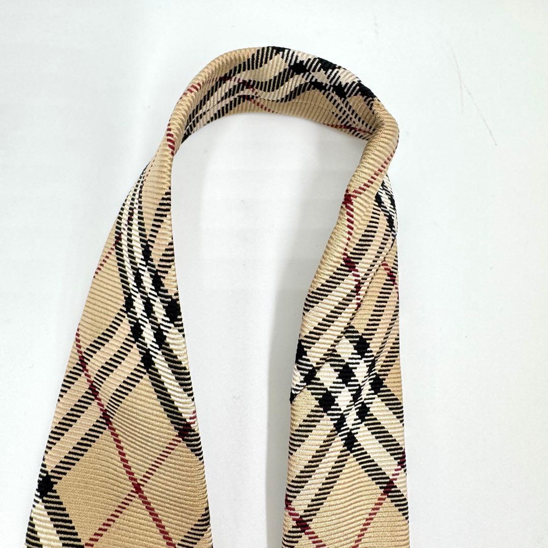 良品 BURBERRY バーバリー ネクタイ ノバチェック 人気 王道 ベージュ