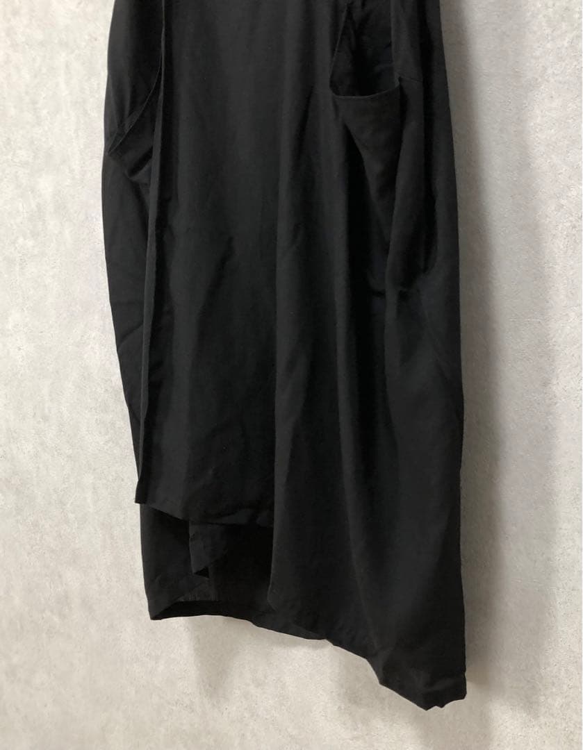 LIMI feu トレンチ風 半袖ロングワンピース 黒 ブラック
