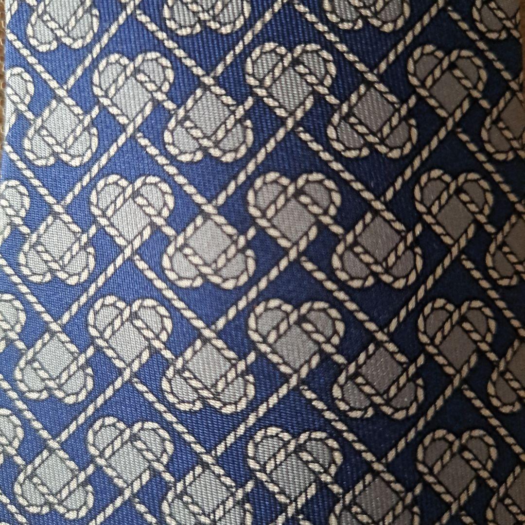 HERMÈS シルク ネクタイ ネイビー 7308EA