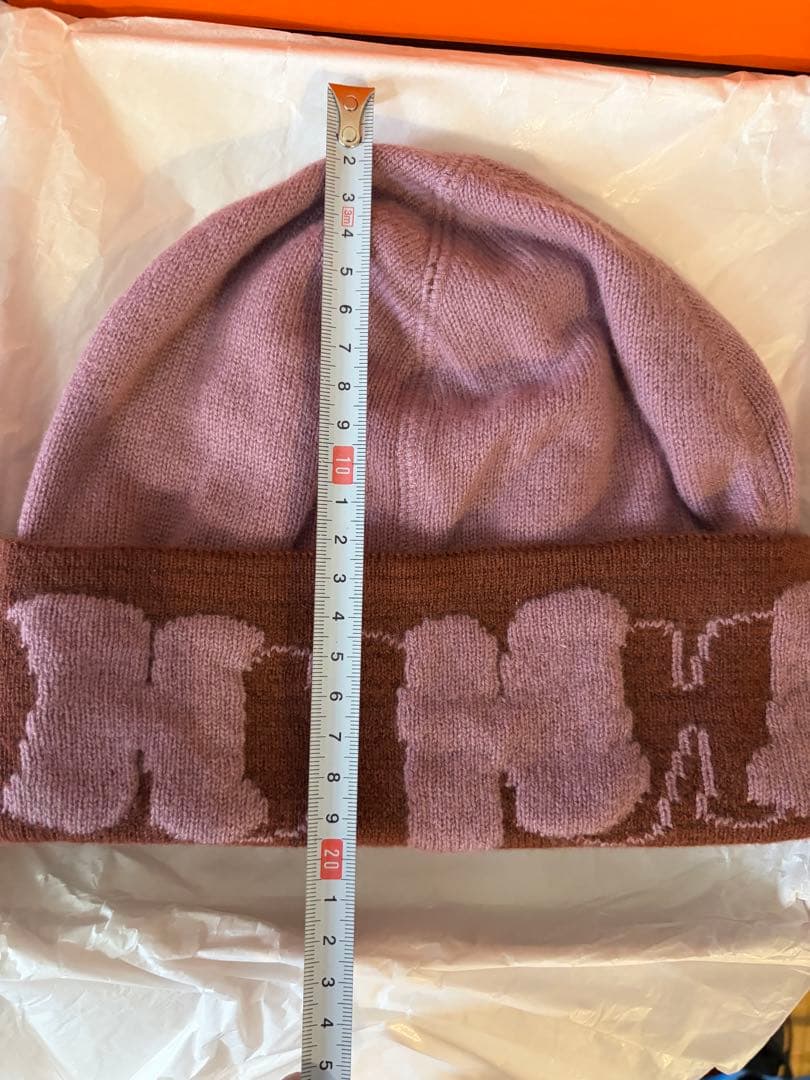 【美品】エルメスHERMES Hロゴ ニット帽 マルジェラ期 細なめらかカシミヤ