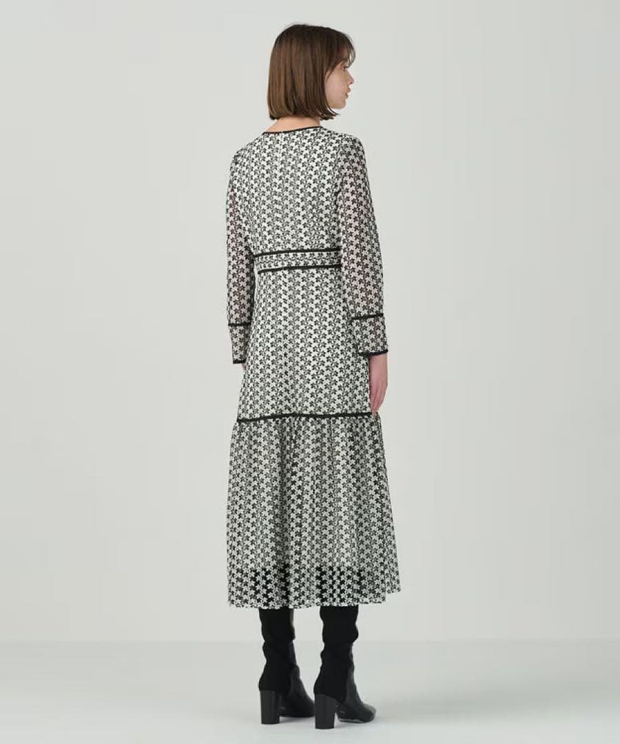 24AW♡グレースコンチネンタル レースロングワンピース 36 総柄