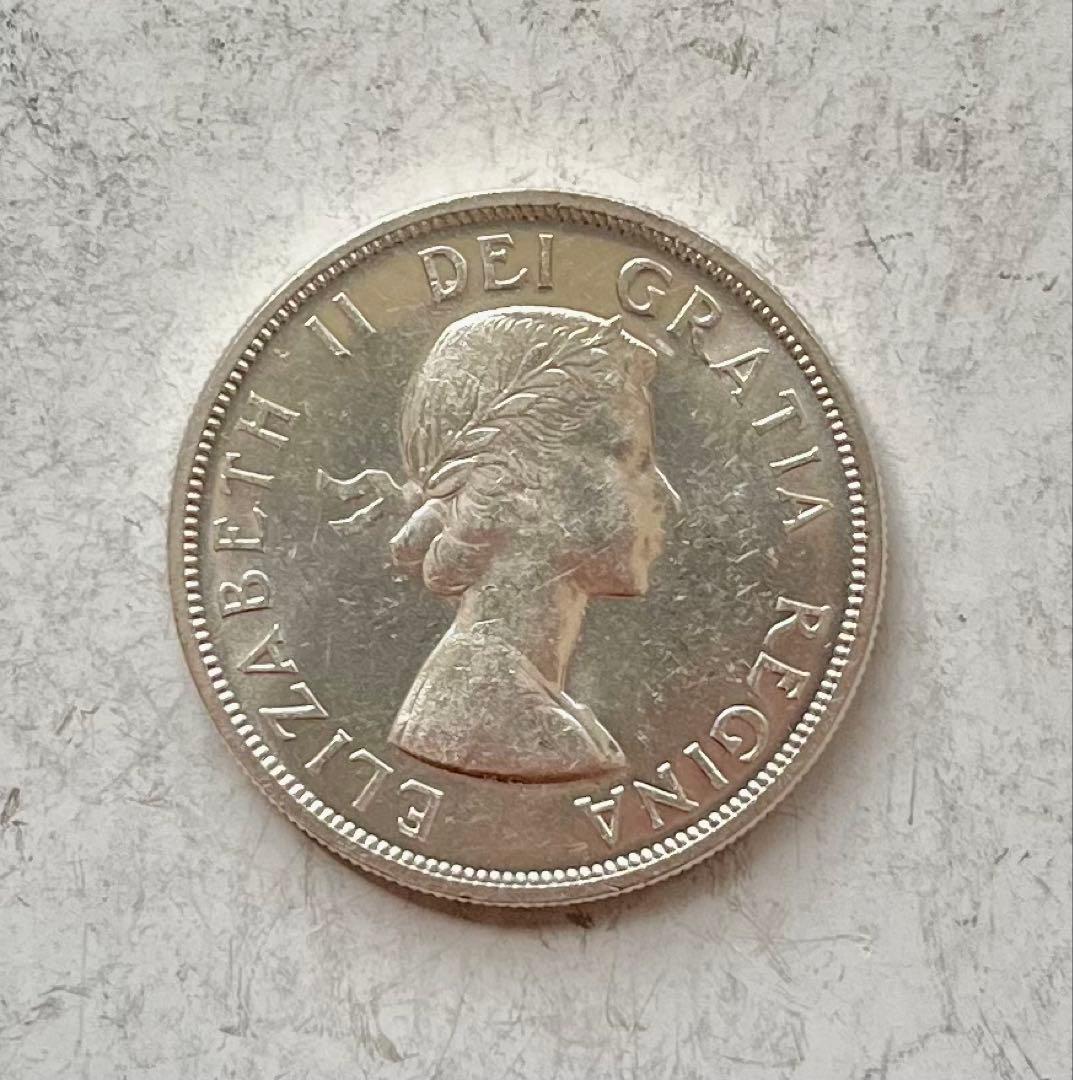 C187　1958年 1ドル銀貨 ブリティッシュコロンビア100周年 カナダ