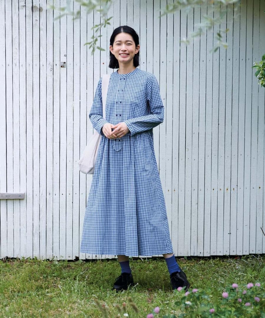 はな門　美品★初恋草ギンガムワンピース