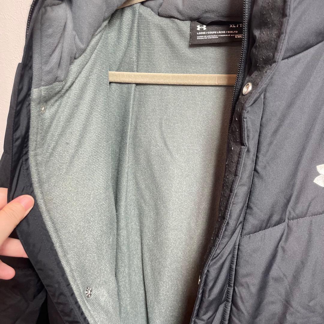 UNDER ARMOUR XL 黒 ブラック ベンチコート ダウン 極　防寒 冬