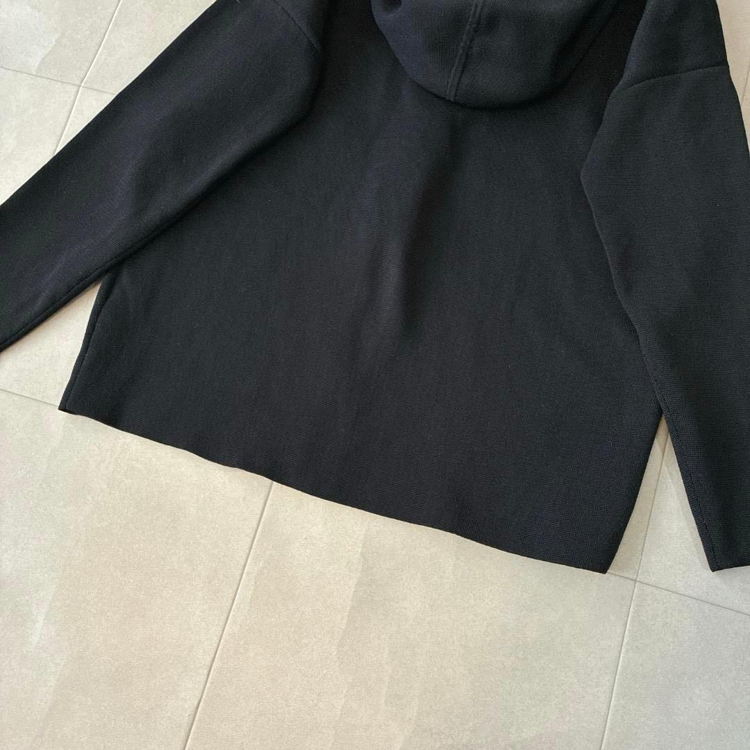 美品 SOEJU ソージュ♡ミラノリブニットパーカー ブラック 洗える フーディ