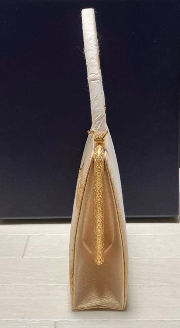 《未使用》佐賀錦　草履バッグセット　花ぎおん　ゴールド