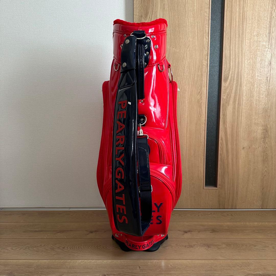 未使用 PEARLY GATES エナメル キャディバッグ レッド