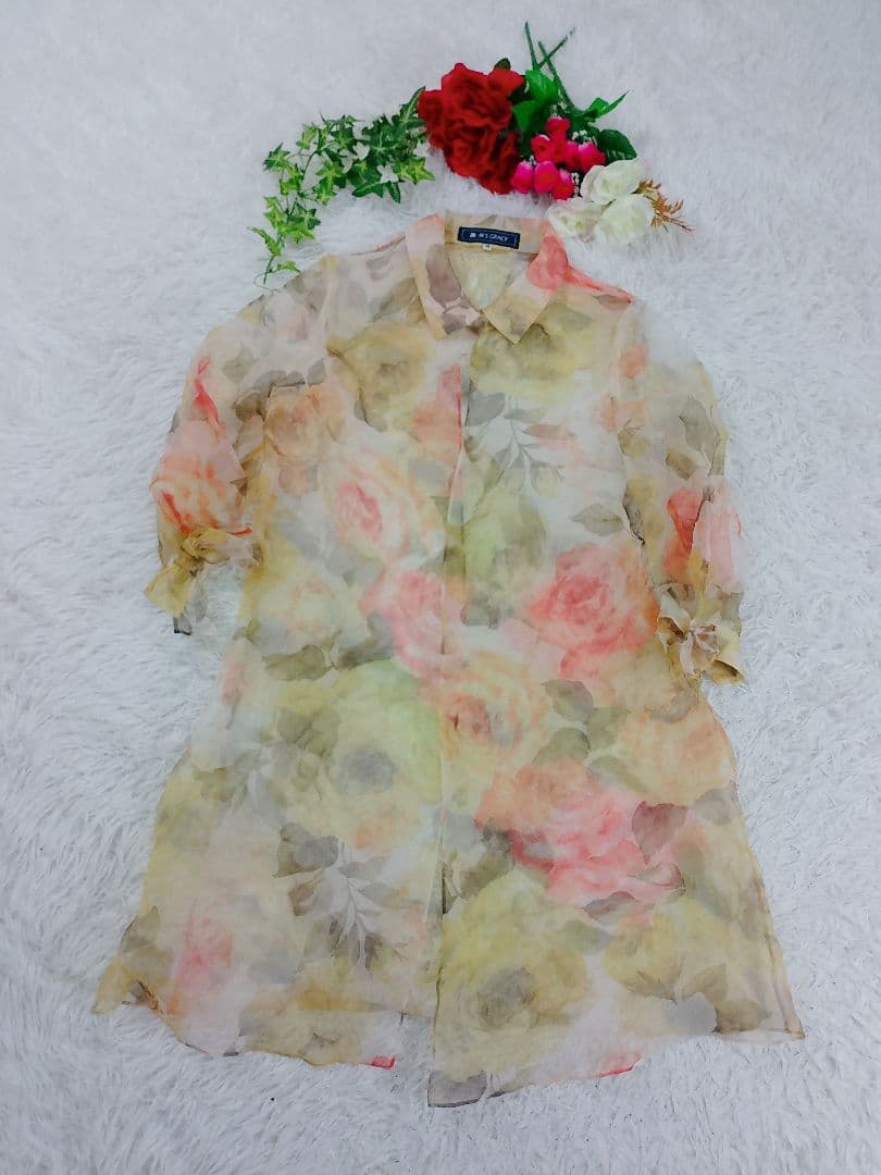 【未使用級】エムズグレイシー M's GRACY 羽織 総柄 花柄 L