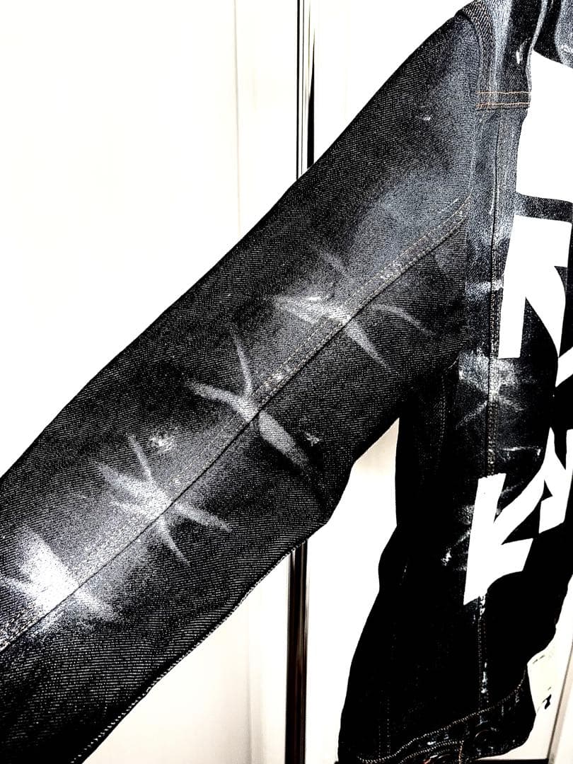 【正規品】OFF-WHITE バックロゴデニムジャケット 黒