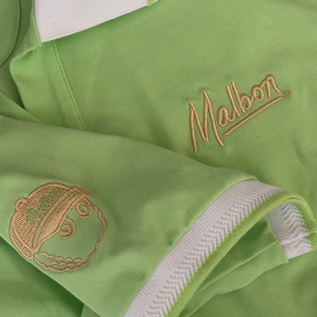 Malbon ライトグリーン クロップドポロシャツ