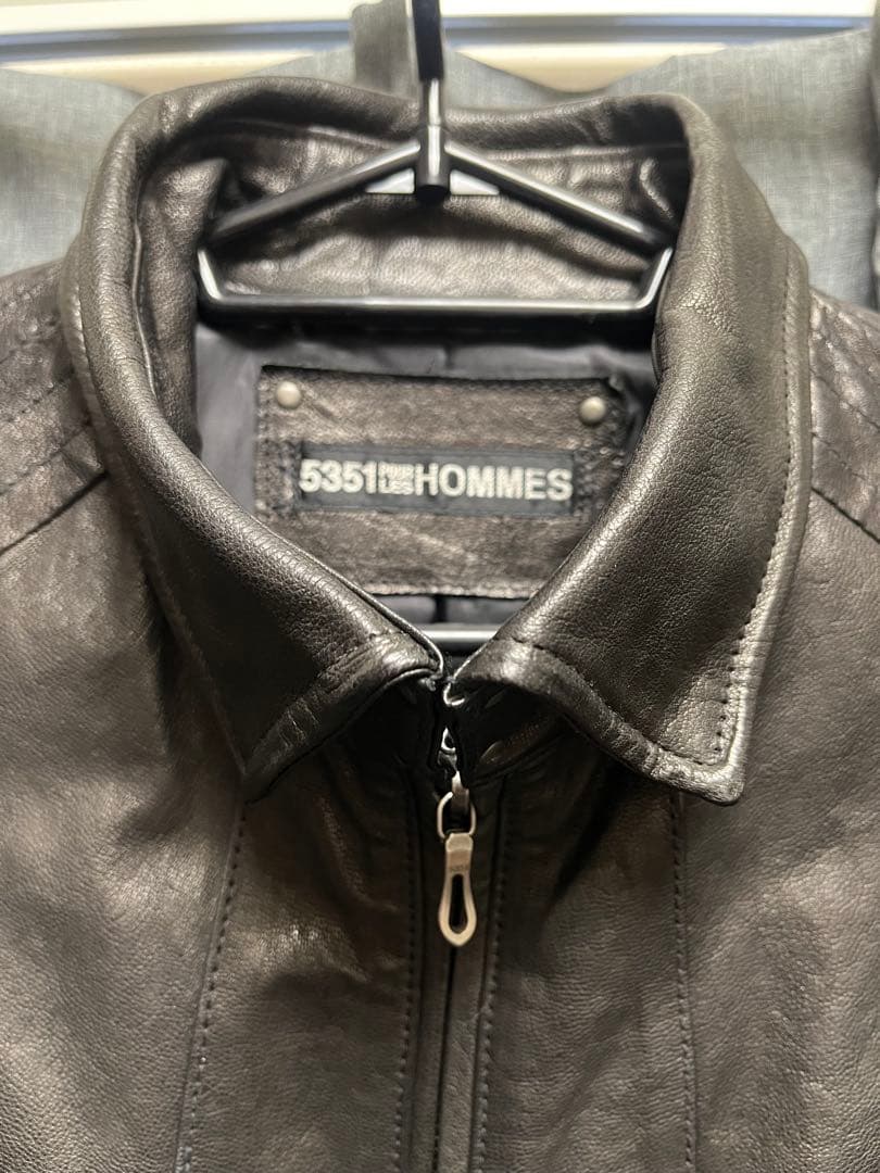 5351 HOMMES レザーライダース　ブラック
