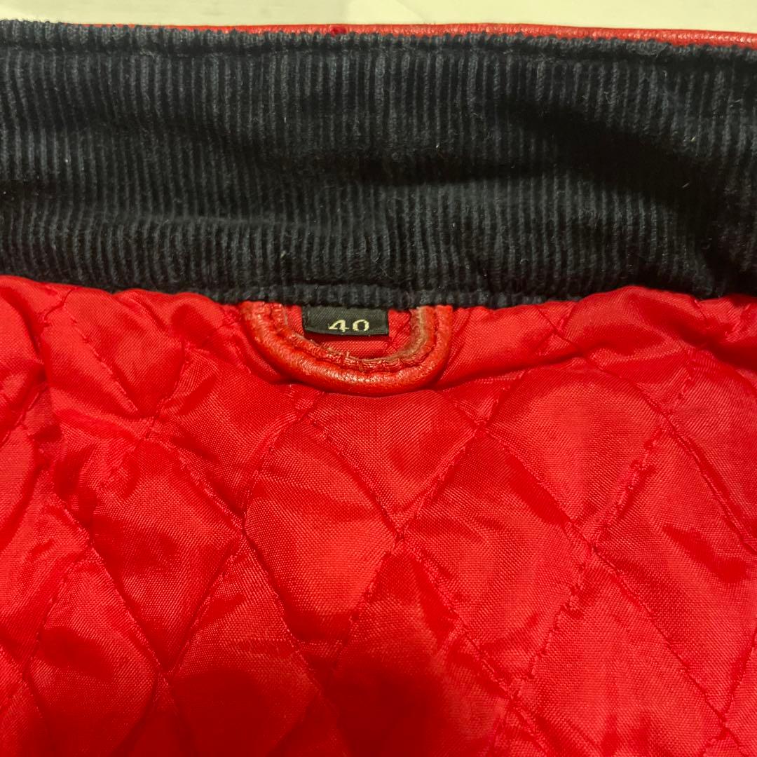 ビンテージ　ECHTES LEDER ダブルライダース　レッド　赤