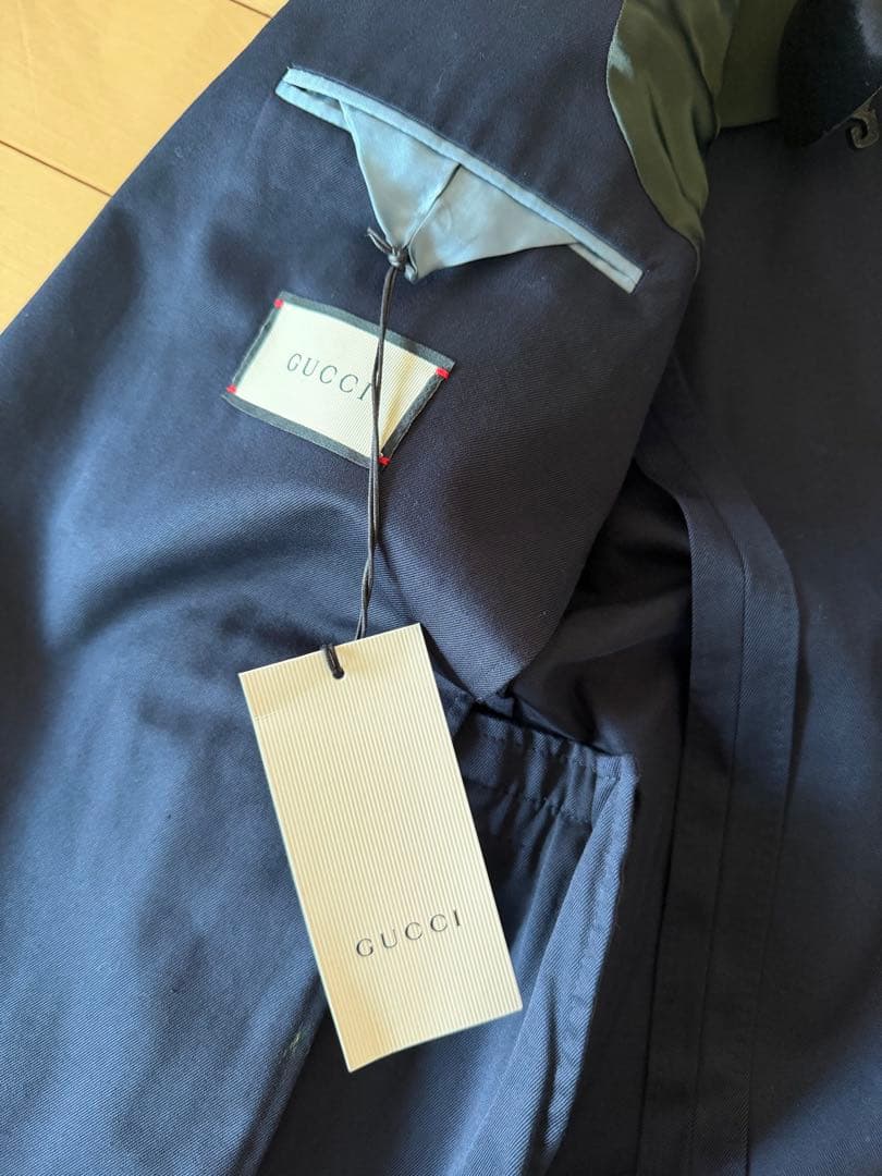 GUCCI ネイビー トリム付きジャケット 新品タグ付き