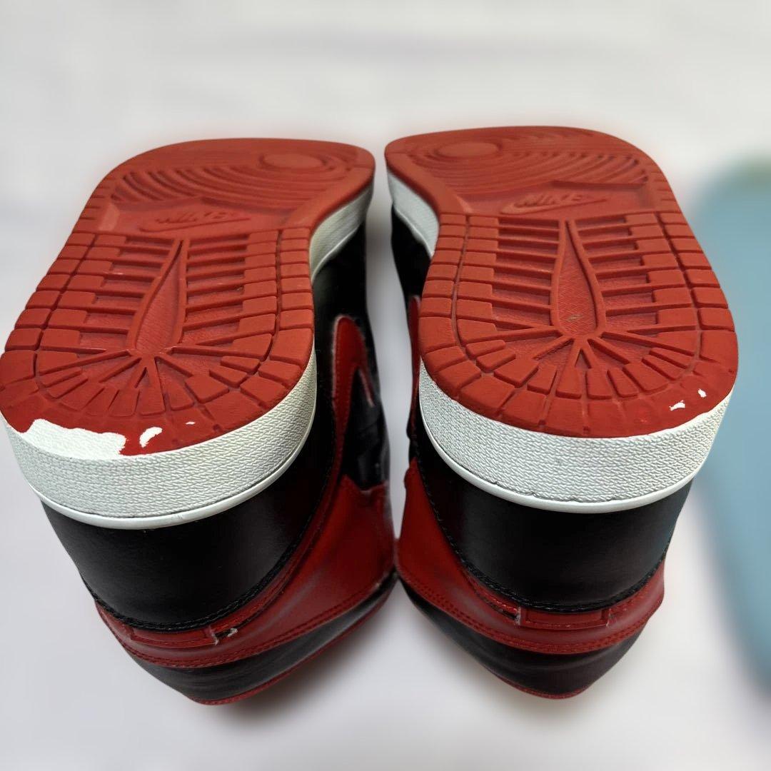大きいサイズナイキAIR JORDAN 1 MID30cm US12手洗済黒赤