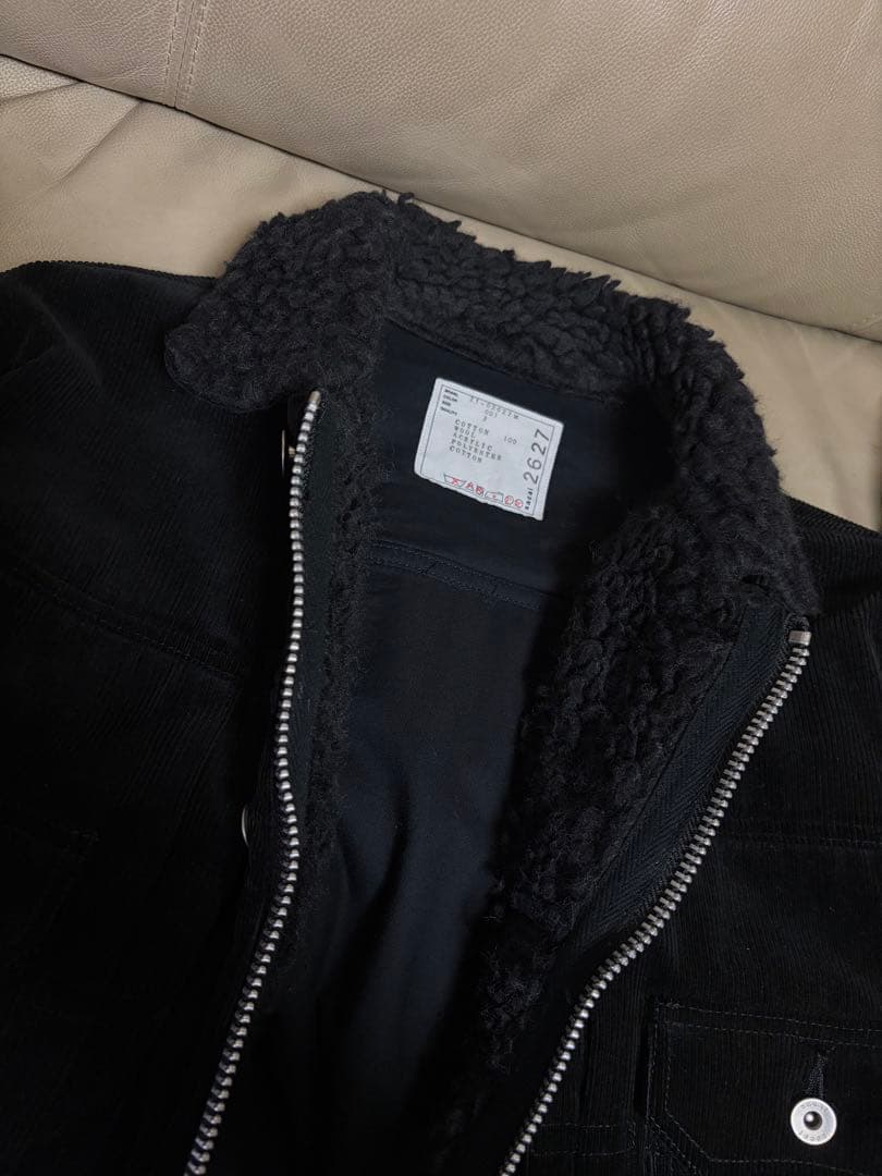 Mash sacai サカイ 21AW コーデュロイ ジャケット ボア