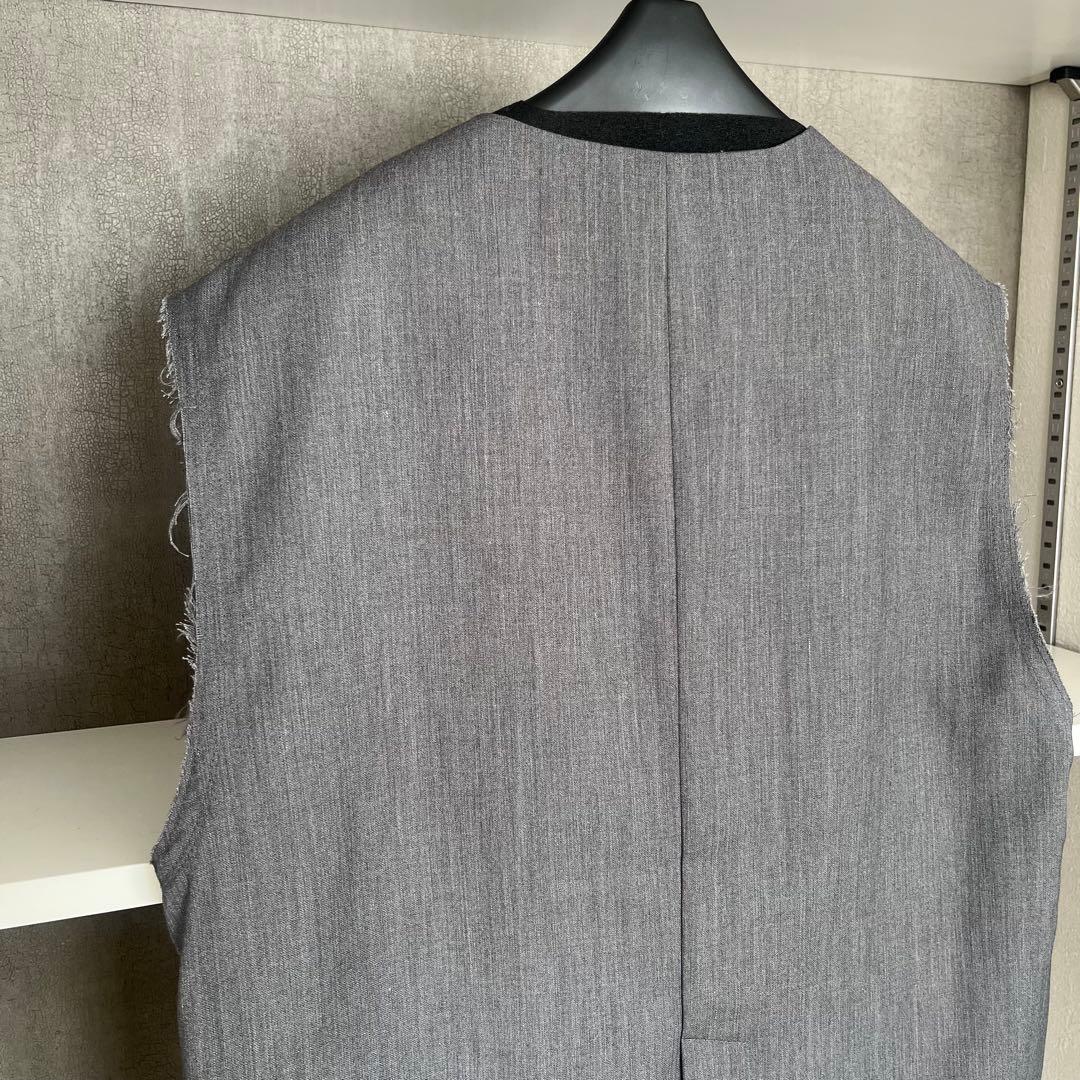 anuke カットオフツイルベスト　グレー　ジレ　トップス　ノースリーブ　36