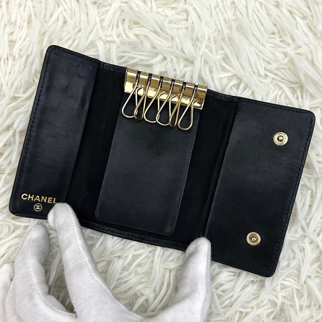 【専用】CHANEL キャビアスキン ココマーク 6連キーケース ブラック