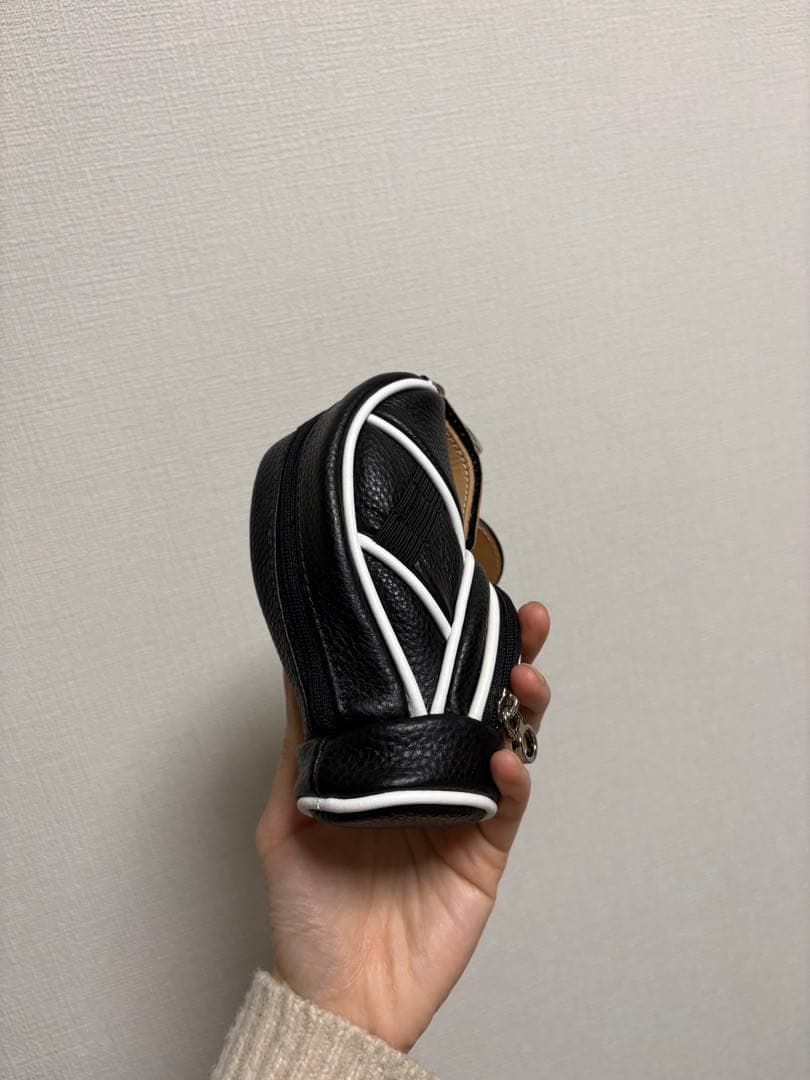 本革　ゴルフボールケース 3個 キャディーバッグ ミニ　ストラップ