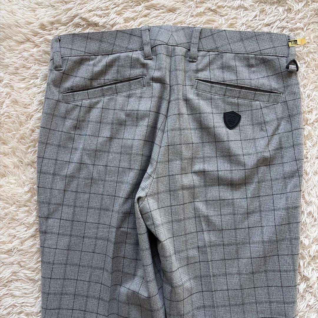 美品　23区ゴルフ　ストレッチパンツ　メンズ82 M位　グレー　チェック　Dカン