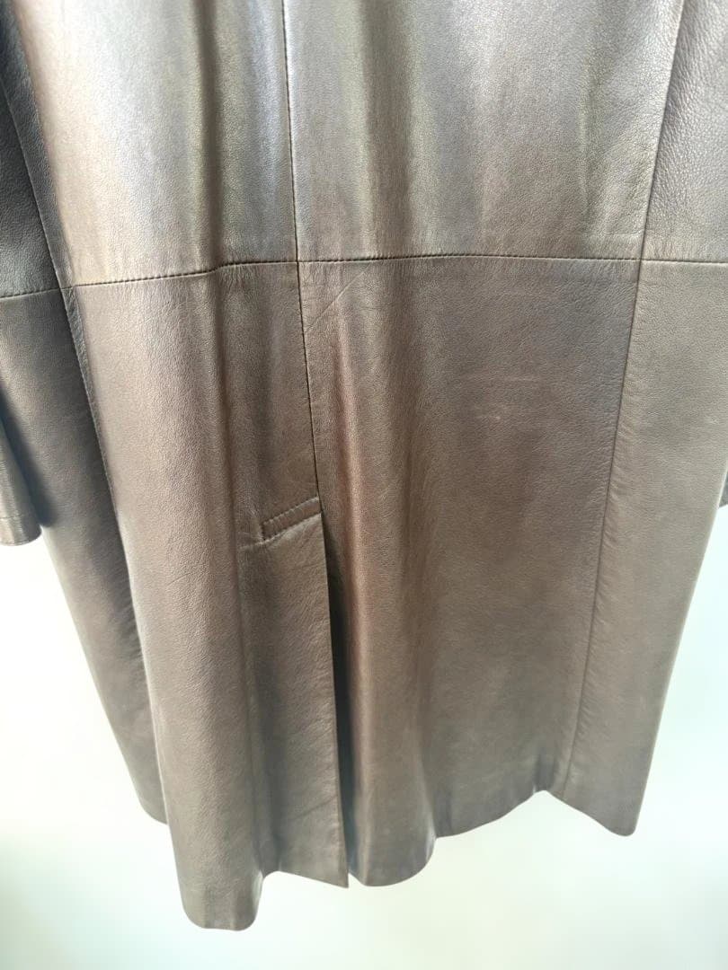 Dunhill ダンヒル ラムスキン レザーコート ブラウン L