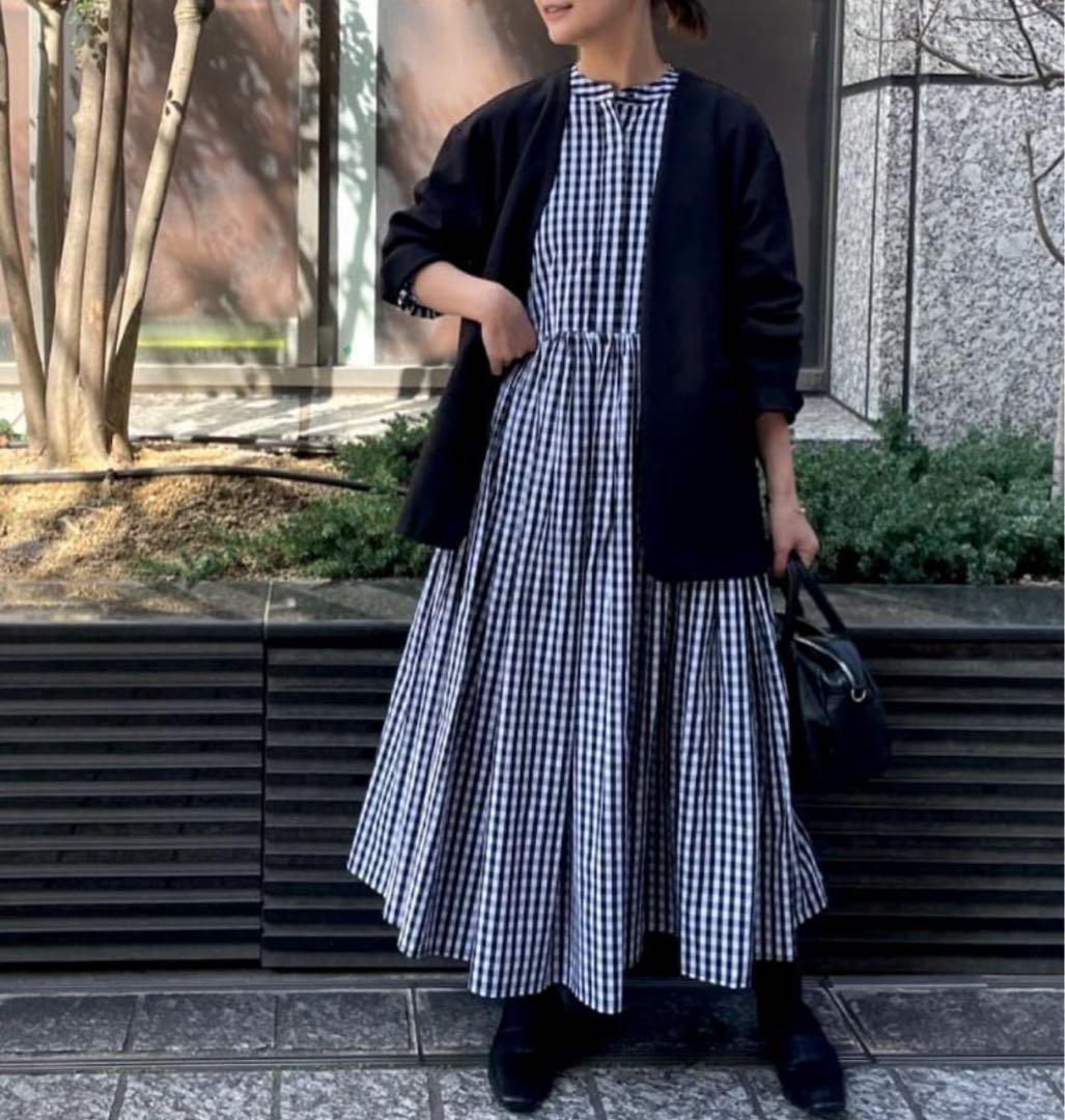 【新品】BEARDSLEY 大人気ロングワンピース ギンガムチェック　size2