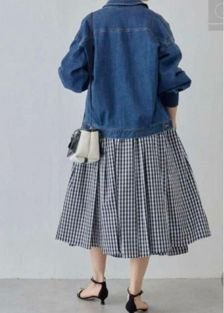 【新品】BEARDSLEY 大人気ロングワンピース ギンガムチェック　size2