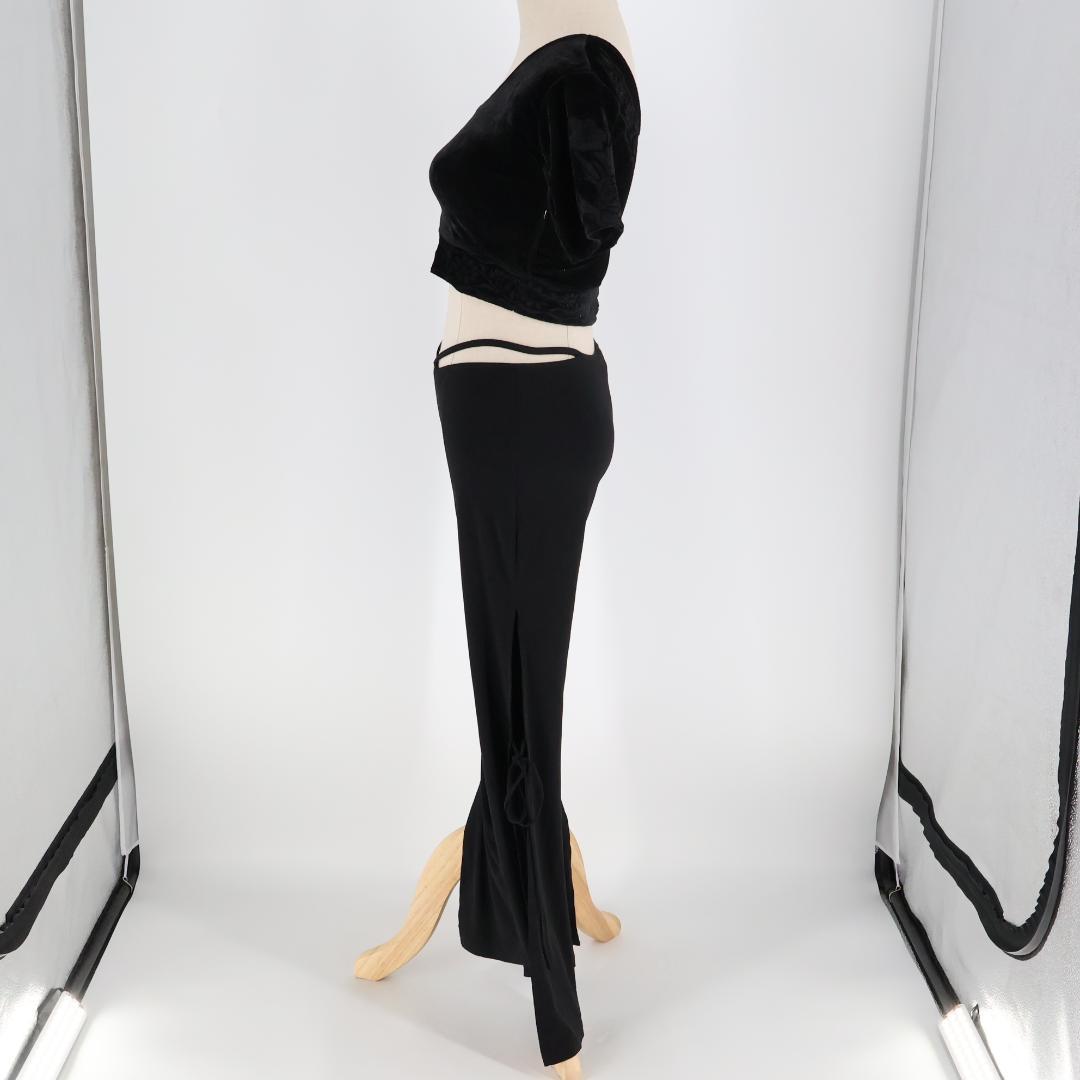 【ベリーダンス用衣装】ブラック sharif designs レッスン着 真っ黒
