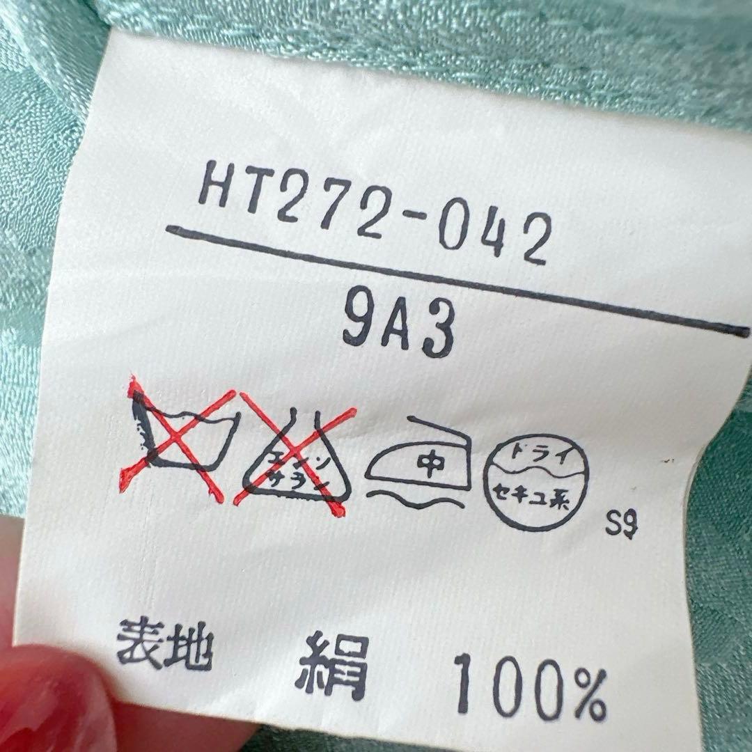 美品　イヴサンローラン　SILK100％　ブラウス　ボウタイ　シャドー柄　M