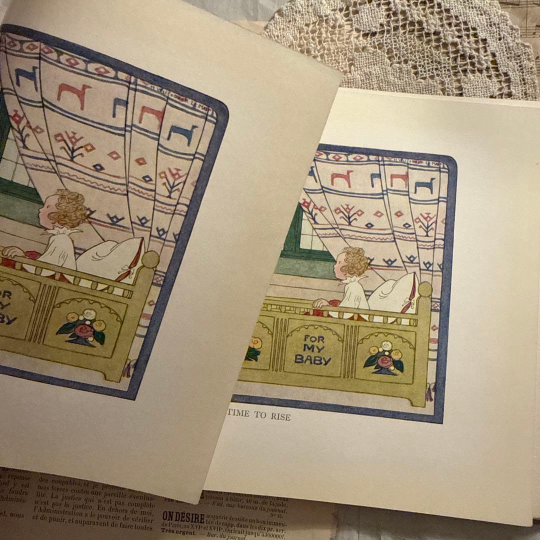 1931年アンティーク愛らしい絵本ルメール洋書　古書ジャンクジャーナル素材　額装