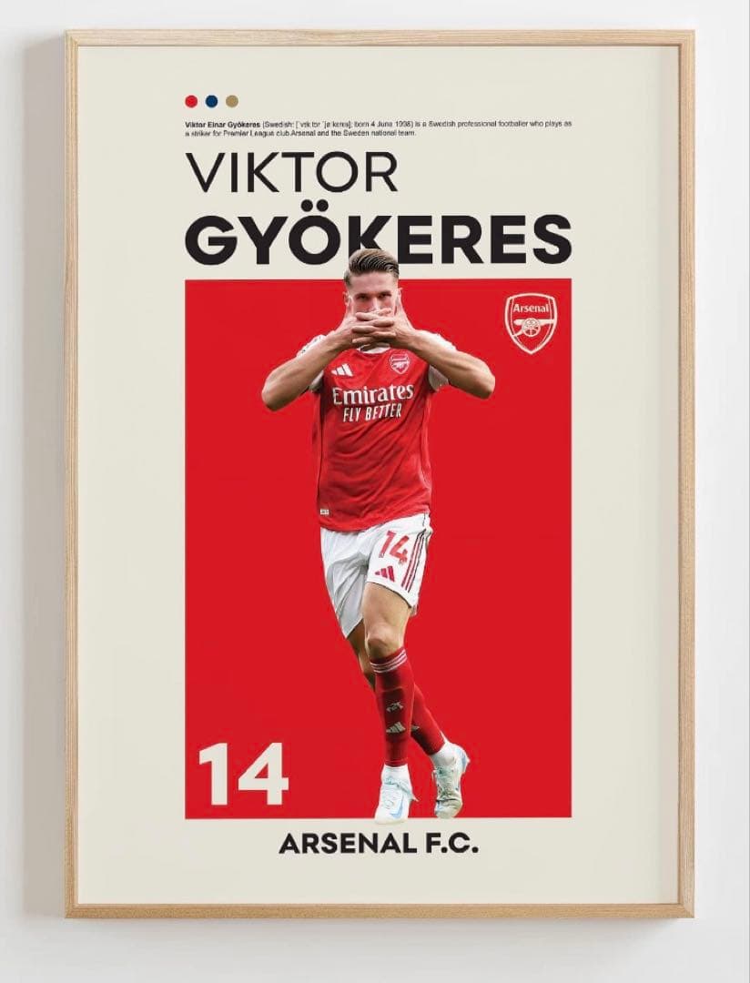 Viktor Gyökeres ギョケレシュ アーセナル アートポスター A2版